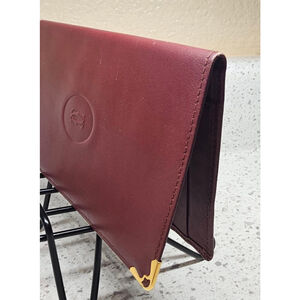 90s Vintage Cartier Long Wallet Mustline Bordeaux Leather